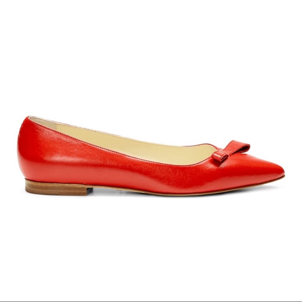 Sarah Flint Natalie Flats in Red Napa Leather NEW in Box Size 40